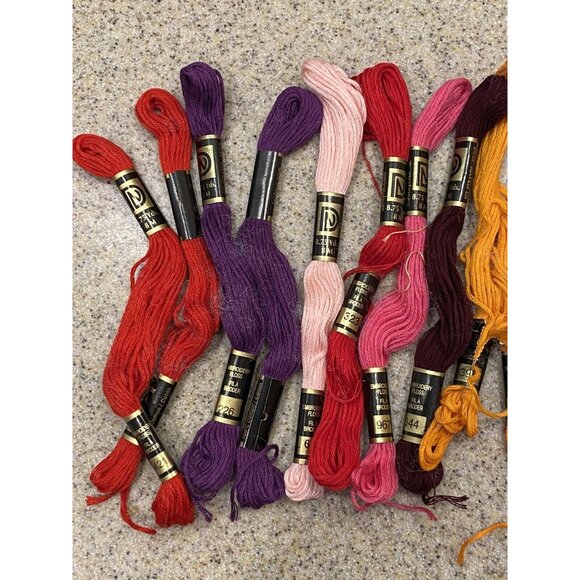 Cross Stitch Floss Needle Work Embroidery Threads Lot 28 Piece Janlynn DMC - Picture 4 of 5